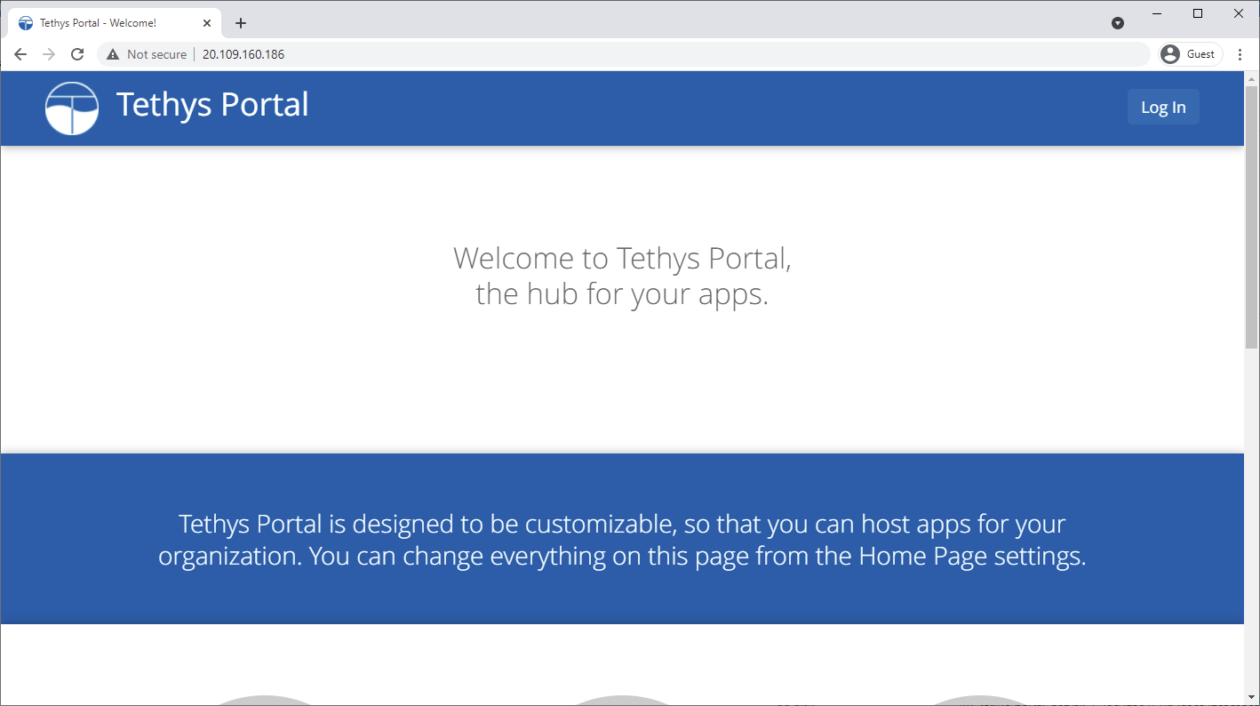 Tethys Portal running on Azure VM